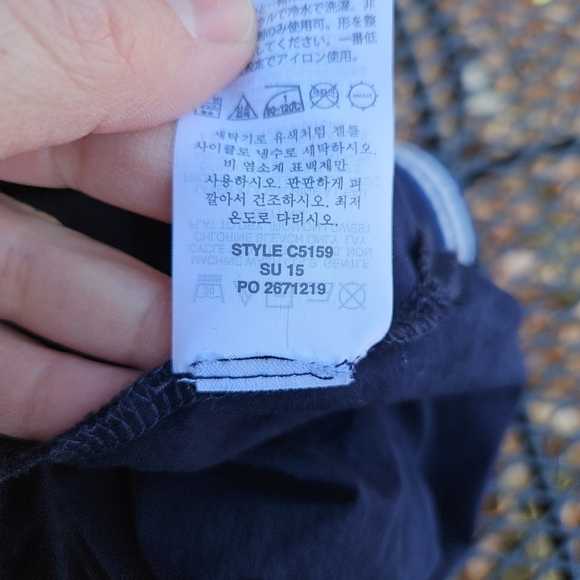 J. Crew navy embroidered cotton v-neck tee XXS - Picture 5 of 6